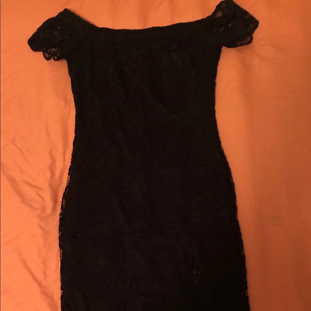 Black off-shoulder dress
